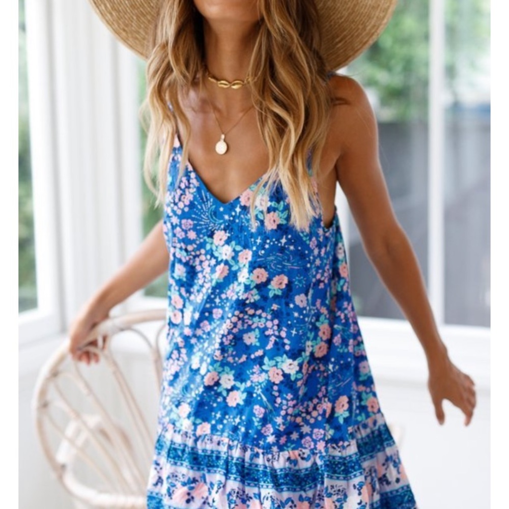 Boho floral mini dress